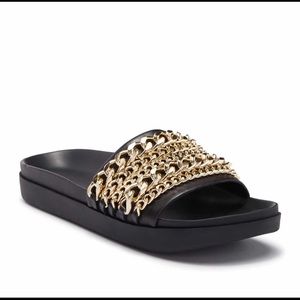 Shiloh Chain Leather Slide Sandal